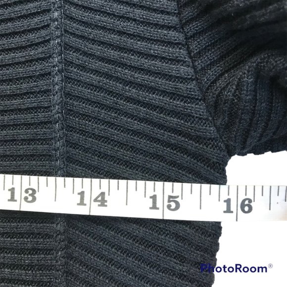 ATHLETA Sweater Dress XS Black Organic Cotton & Wool Moc Turtleneck Long Sleeve - Picture 6 of 11